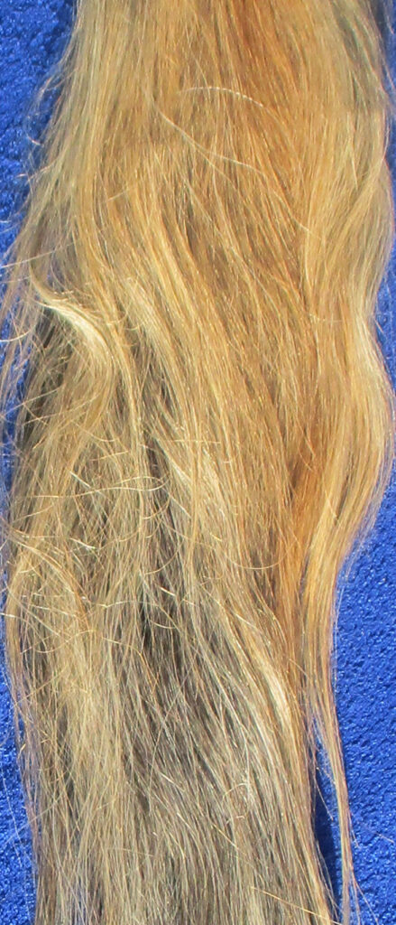 230417 125 cm rotblond-grau Pferdeschweif Detail